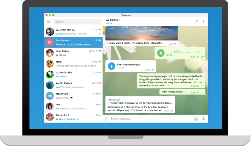 Telegram公式アプリをPCにダウンロード